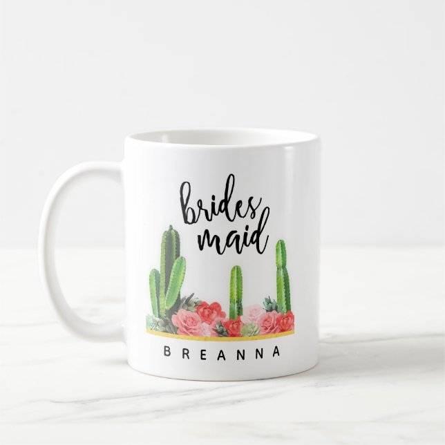 Mug Cactus modernes et poulie de café de la serveuse f (Gauche)
