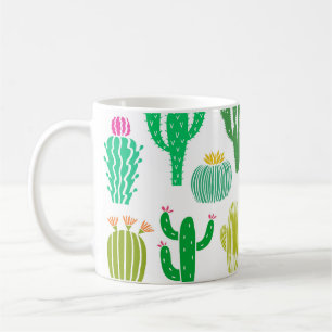 Mug Cactus plante : vintage ensemble floral.