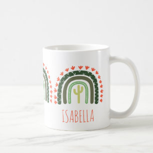 Mug Cactus Rainbow NAME Orange Green Modern Desert