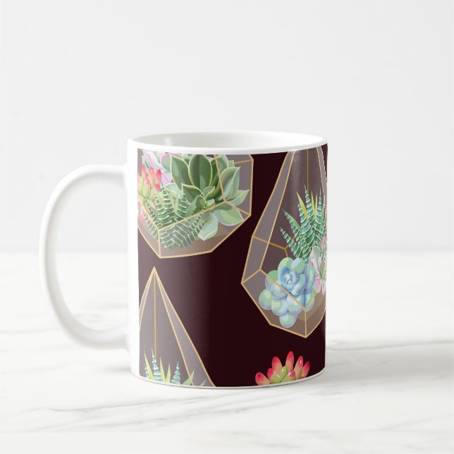 Mug Cactus Succulent détaillé Motif sans couture (Gauche)