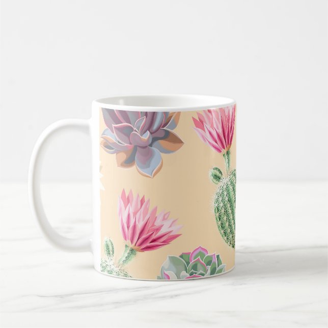 Mug Cactus Succulent : Motif de détail élevé (Gauche)