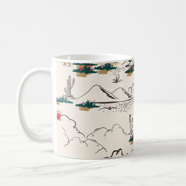 Mug Cactus Succulents : Flore Vintage du désert. (Gauche)