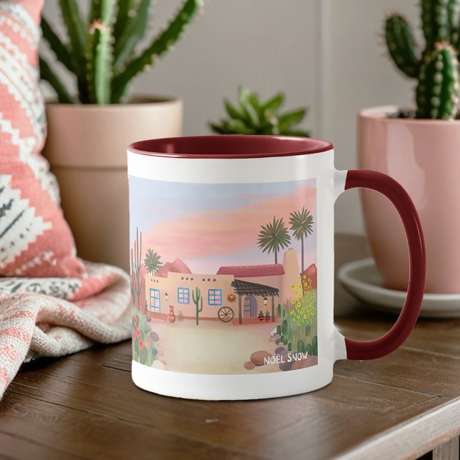 Mug Cactus sud-ouest du désert Adobe House (Créateur téléchargé)