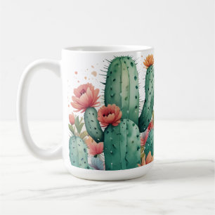 Mug Cactus Vert Aquarelle Succulente Jardin Plante