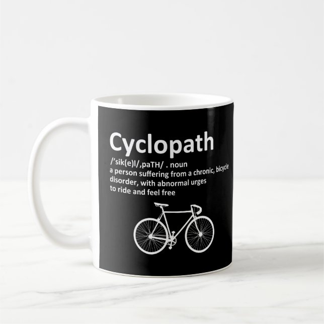 Mug Cadeau amusant Cyclopath pour cyclistes et cyclist (Gauche)