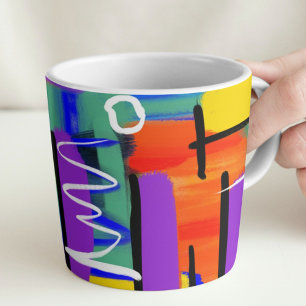 Mug Cadeau Artwork Artwork Abstrait et coloré élégant