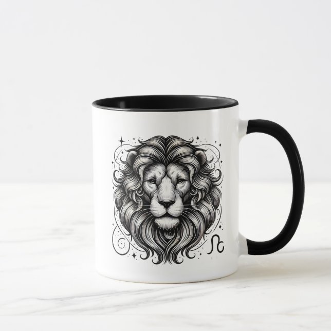 Mug Cadeau Astrologie Lion Zodiaque Léo (Droite)