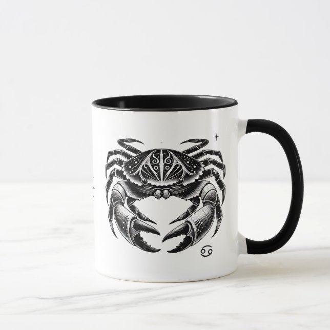 Mug Cadeau Astrologie Signe Cancer Crabe Design (Droite)