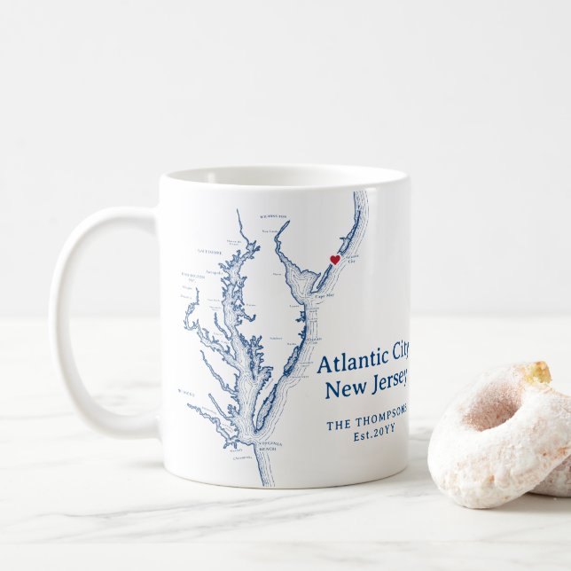 Mug Cadeau Atlantic City New Jersey (Avec donut)