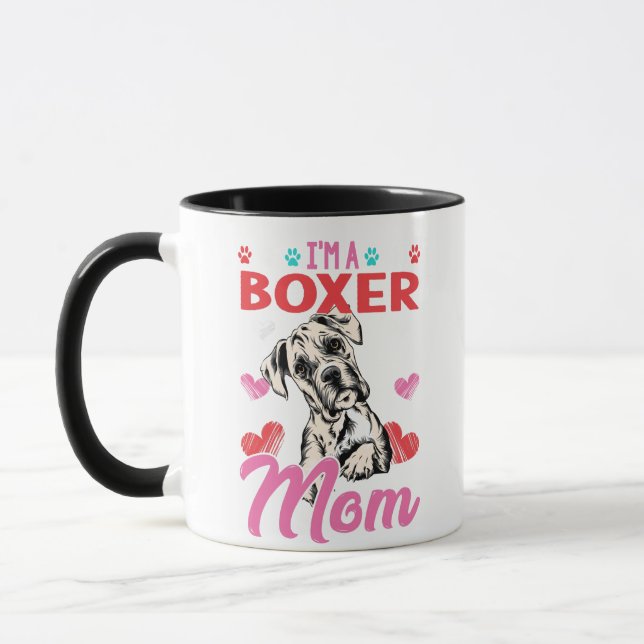 MUG CADEAU BOXER MOM AMOUREUX DE LES CHIENS (Gauche)