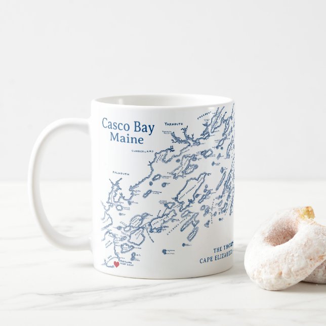 Mug Cadeau Cape Elizabeth Maine (Avec donut)