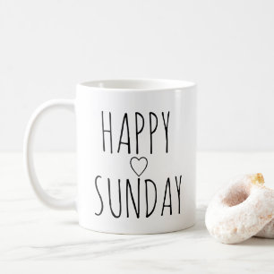 Mug Cadeau Charmant 'Joyeux Dimanche' Contour de Cœur