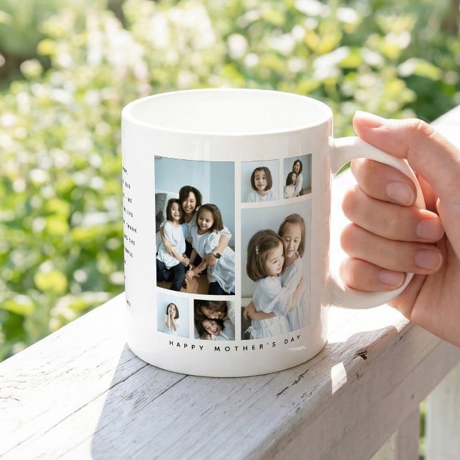 Mug 'Cadeau Collage Photo 6 "Joyeuse Fête des Mères"' (Créateur téléchargé)