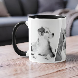 Mug Cadeau commémoratif minimaliste 1 ou 3 photos d'an