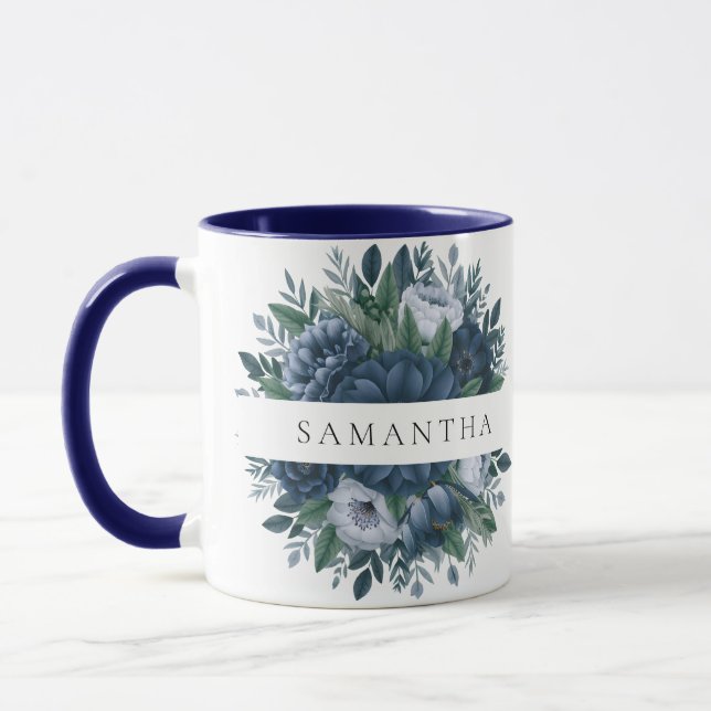 Mug Cadeau d'accueil fleuri personnalisé | cadeau pour (Gauche)
