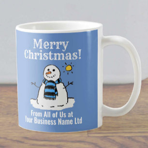 Mug Cadeau d'affaires de Noël Design Bonhomme de Neige