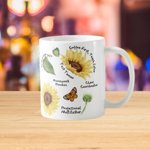 Mug Cadeau d'affirmation positive avec Tournesol brill
