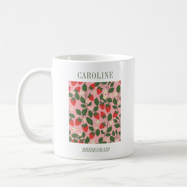 Mug Cadeau d'aide-ménagère aux fraises personnalisé Vi (Gauche)