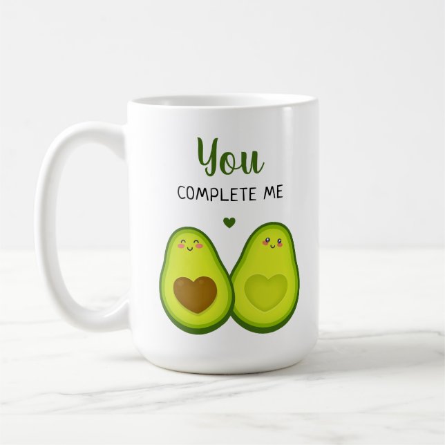 Mug Cadeau d'anniversaire d'amour mignon avec un avoca (Gauche)
