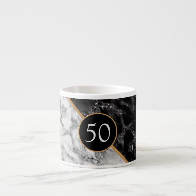 Mug Cadeau d'anniversaire de naissance Marbre Noir (Devant)