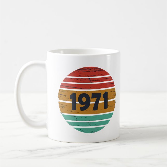 Mug Cadeau d'anniversaire de naissance vintage 1971 (Gauche)