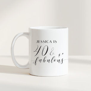 Mug Cadeau d'anniversaire élégant 40 ans et fabuleux a