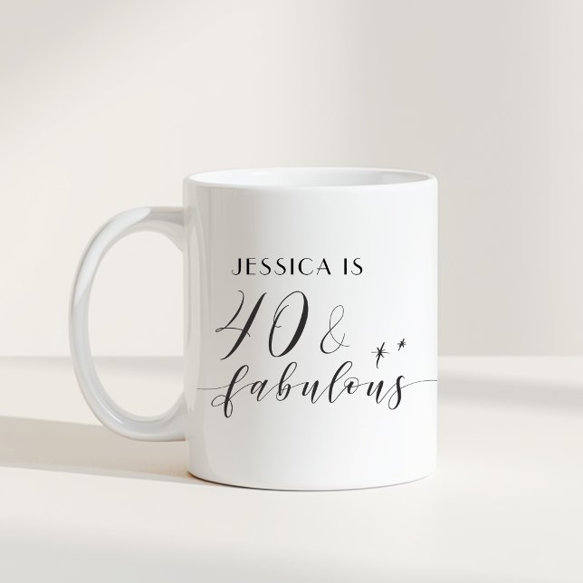 Mug Cadeau d'anniversaire élégant 40 ans et fabuleux a (Créateur téléchargé)
