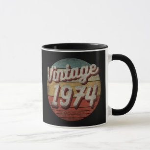 MUG CADEAU D'ANNIVERSAIRE HOMME FEMME 1974 VINTAGE