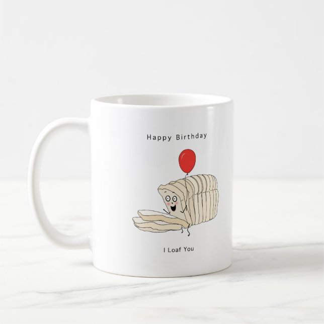 Mug Cadeau d'anniversaire, Joyeux Anniversaire, Pain,  (Gauche)