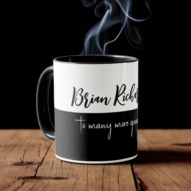 Mug Cadeau d'anniversaire moitié noir moitié blanc (Créateur téléchargé)