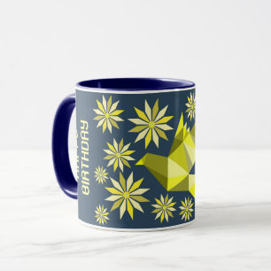MUG CADEAU D'ANNIVERSAIRE OISEAU FLEUR SIMPLE POUR N'I