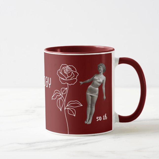 Mug Cadeau d'anniversaire pour les amateurs de vin rou (Droite)