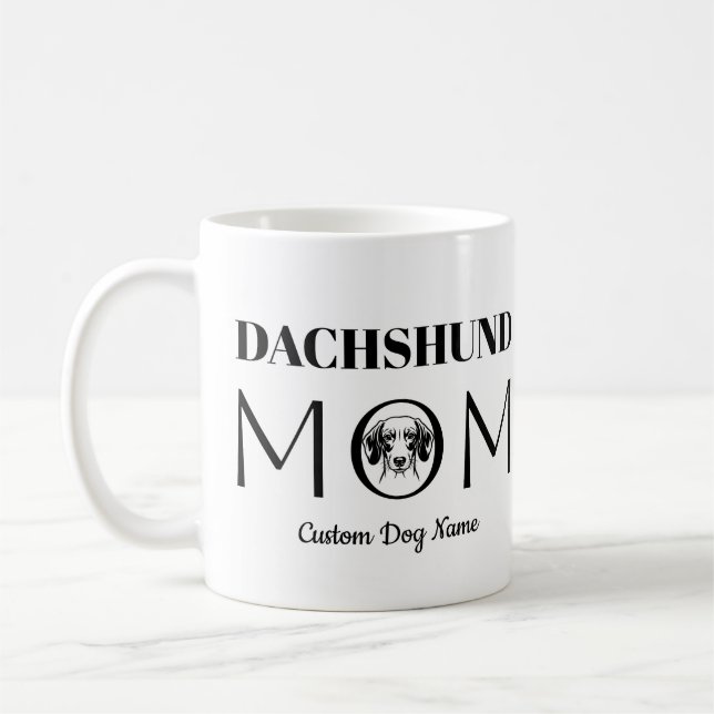 Mug Cadeau d'anniversaire pour maman de teckel, maman  (Gauche)