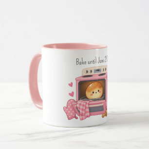 Mug Cadeau d'annonce de bébé fille avec un pain au fou