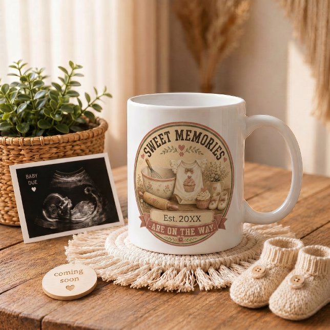 Mug Cadeau d'annonce de grossesse Douces Souvenirs (Pregnancy Announcement Gift Sweet Memories Coffee Mug)