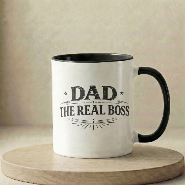 Mug Cadeau d'annonce de grossesse Papa Le vrai patron (Pregnancy Announcement Gift Dad The Real Boss Mug)
