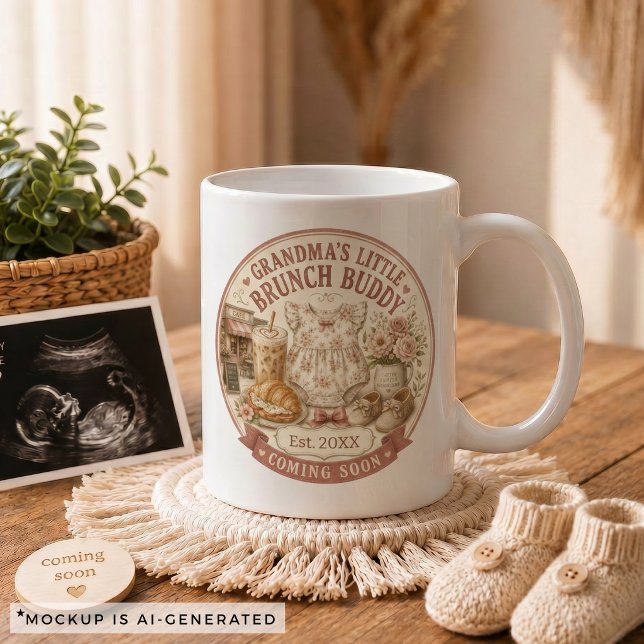 Mug Cadeau d'annonce de grossesse pour grand-mère (Pregnancy Announcement Gift for Grandma Coffee Mug)