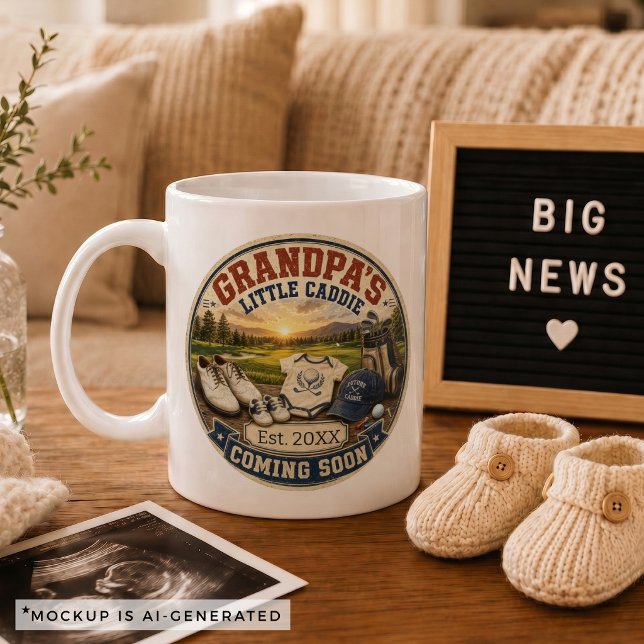 Mug Cadeau d'annonce de grossesse pour grand-père de g (Pregnancy Announcement Gift for Grandpa Golf Coffee Mug)