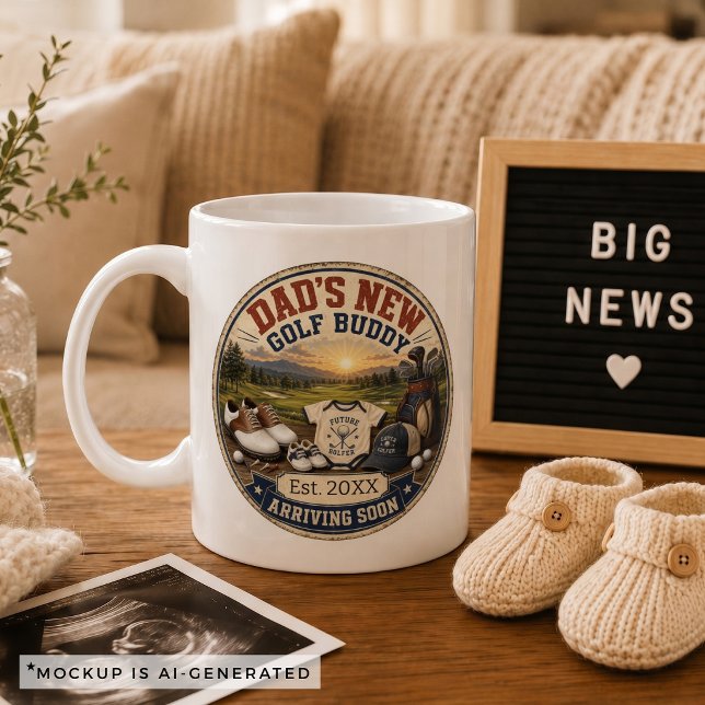Mug Cadeau d'annonce de grossesse pour papa golf (Pregnancy Announcement Gift for Dad Golf Coffee Mug)