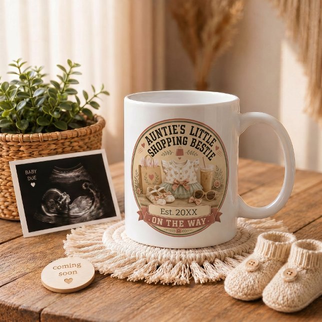 Mug Cadeau d'annonce de grossesse pour Tante (Pregnancy Announcement Gift for Aunt Coffee Mug)
