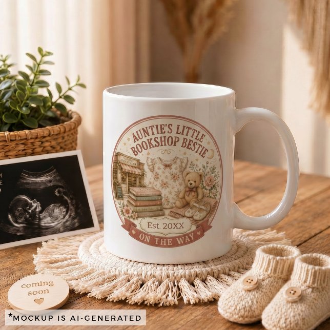 Mug Cadeau d'annonce de grossesse pour Tante (Pregnancy Announcement Gift for Aunt Coffee Mug)