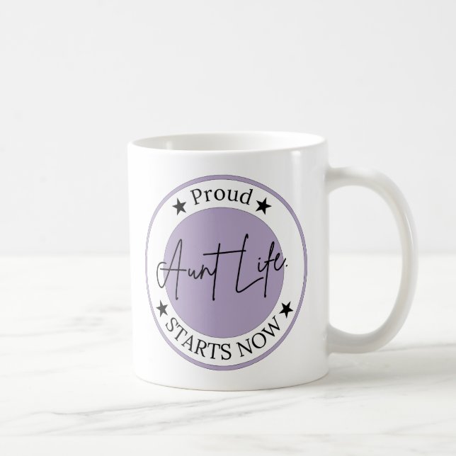 Mug Cadeau d'annonce de grossesse pour tante fière tan (Droite)