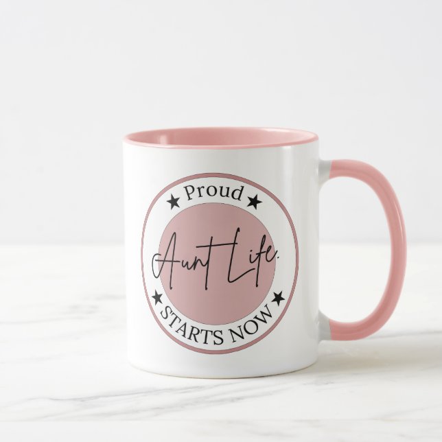 Mug Cadeau d'annonce de grossesse pour tante Fière tan (Droite)
