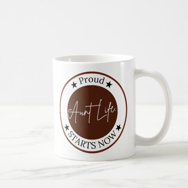 Mug Cadeau d'annonce de grossesse pour tante fière tan (Droite)
