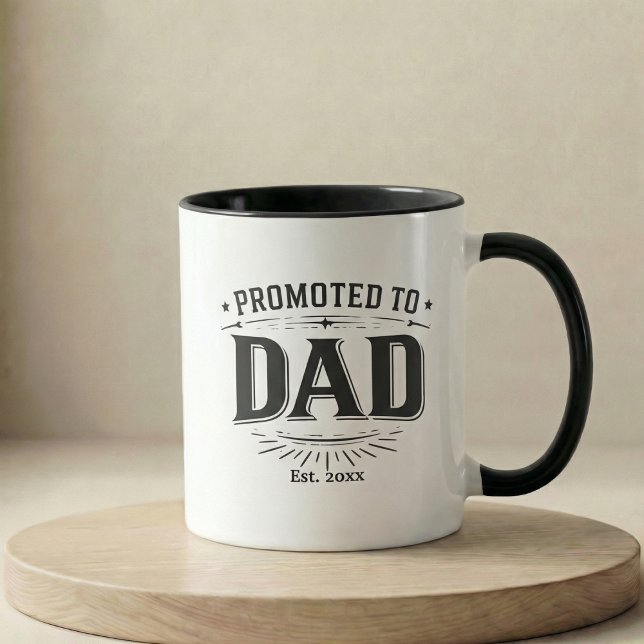 Mug Cadeau d'annonce de grossesse Promu Papa (Pregnancy Announcement Gift Promoted To Dad Mug)