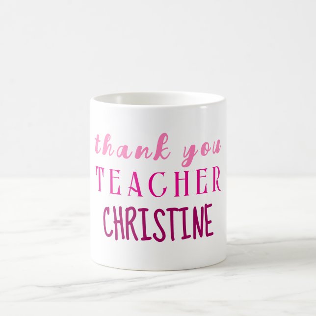 Mug Cadeau d'appréciation de l'enseignant, Merci perso (Centre)