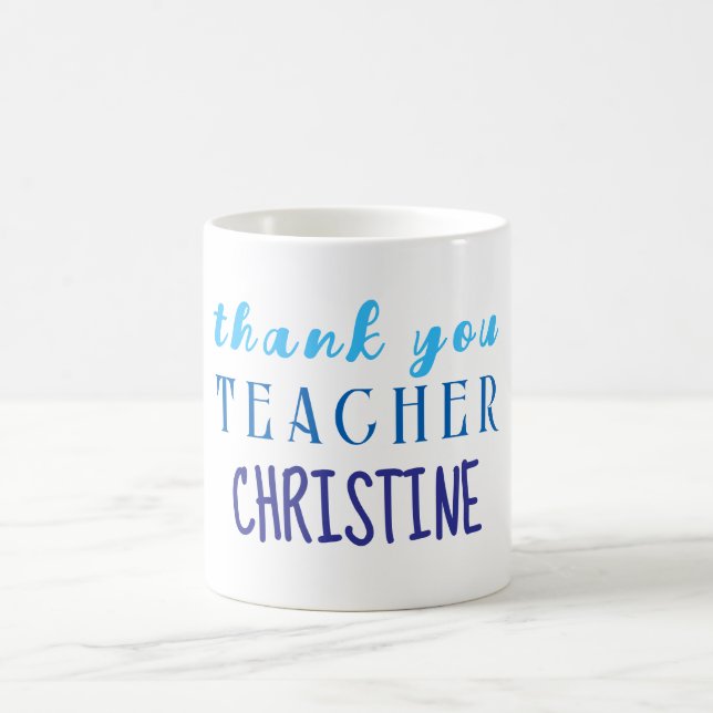 Mug Cadeau d'appréciation de l'enseignant, Merci perso (Centre)