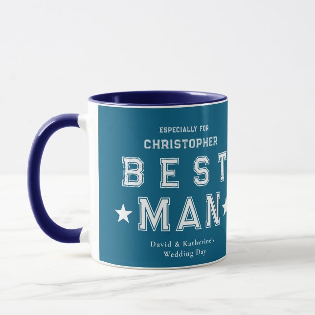 Mug Cadeau d'appréciation du garçon d'honneur Bleu (Gauche)