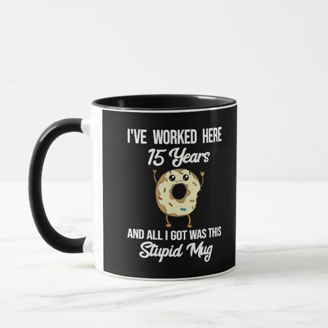 Mug Cadeau d'appréciation pour 15 ans de travail (Gauche)