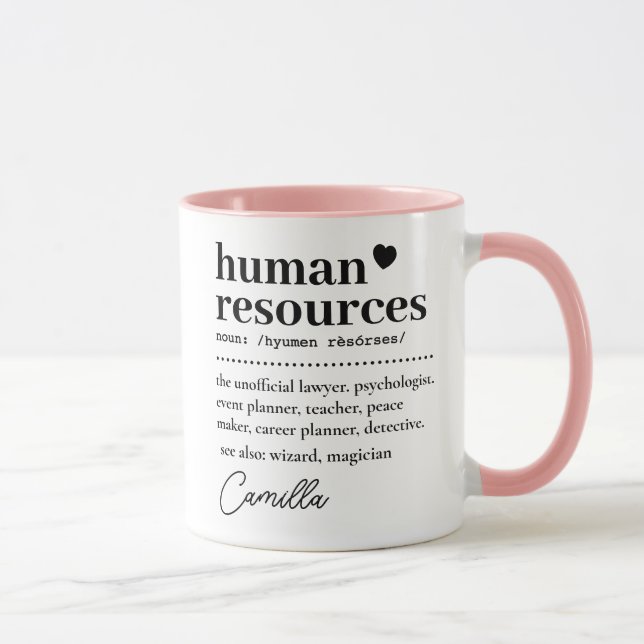 Mug Cadeau d'appréciation RH, Définition des ressource (Droite)